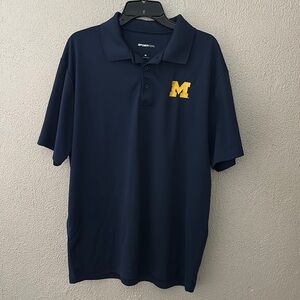 Mens University of Michigan Collegiate Sport-Tek Active Polo, Size XL, Blue Golf